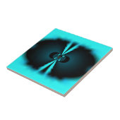 シアンとブラックの抽象芸術アートプリント タイル (側面)