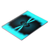 シアンとブラックの抽象芸術アートプリント ノートブック (左側)