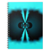 シアンとブラックの抽象芸術アートプリント ノートブック (正面)