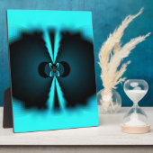 シアンとブラックの抽象芸術アートプリント フォトプラーク (側面)