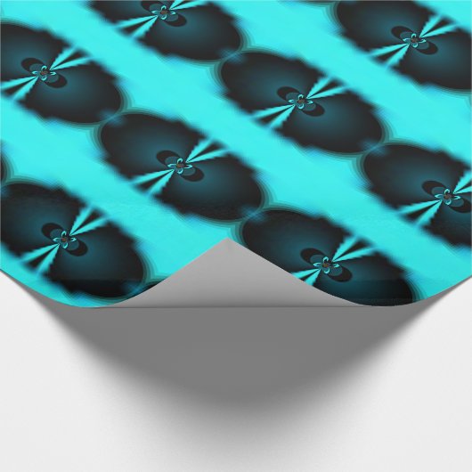 シアンとブラックの抽象芸術アートプリント ラッピングペーパー (角)