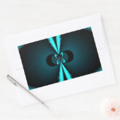 シアンとブラックの抽象芸術アートプリント 長方形シール (封筒)