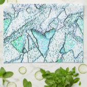 シアンとミントの混合物の石のように粗い キッチンタオル (折り畳み)