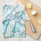 シアンとミントの混合物の石のように粗い キッチンタオル (四つ折り)