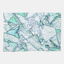 シアンとミントの混合物の石のように粗い キッチンタオル