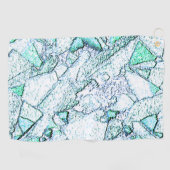 シアンとミントの混合物の石のように粗い ゴルフタオル (横)