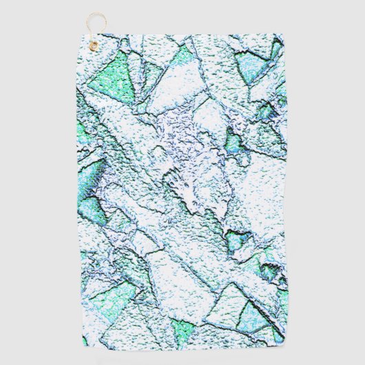 シアンとミントの混合物の石のように粗い ゴルフタオル (正面)