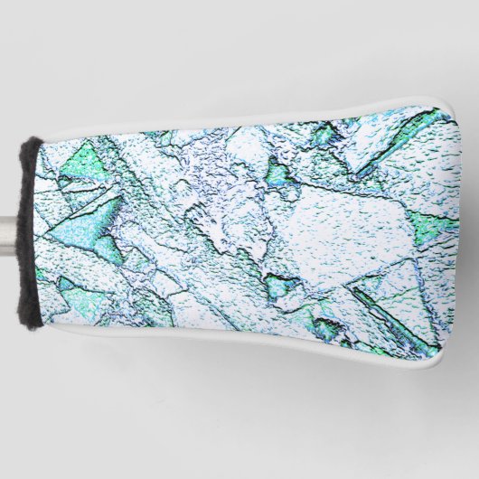 シアンとミントの混合物の石のように粗い ゴルフヘッドカバー (正面)