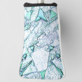 シアンとミントの混合物の石のように粗い ゴルフヘッドカバー (回転90)