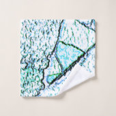 シアンとミントの混合物の石のように粗い バスタオルセット (ウォッシュタオル)