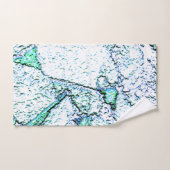 シアンとミントの混合物の石のように粗い バスタオルセット (ハンドタオル)