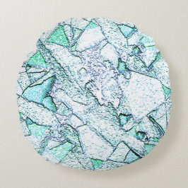 シアンとミントの混合物の石のように粗い ラウンドクッション