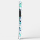 シアンとミントの混合物の石のように粗い Case-Mate iPhoneケース (裏面 / 右)