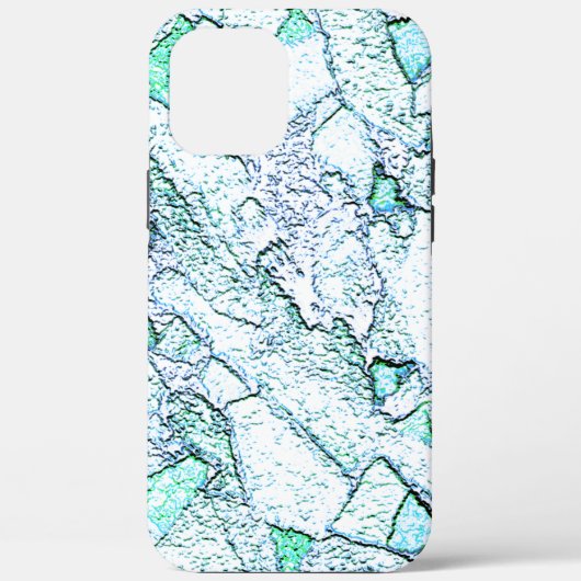 シアンとミントの混合物の石のように粗い Case-Mate iPhoneケース (裏面)