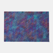 シアンと赤絵を描の残（ばちゃばちゃ）跳ねる ドアマット (正面)