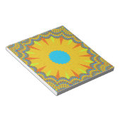 シアンと金ゴールドマンダラアートプリント ノートパッド (アングル)