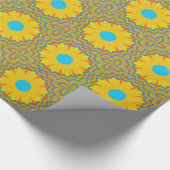シアンと金ゴールドマンダラアートプリント ラッピングペーパー (角)