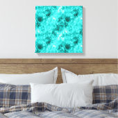 シアンのくしゃくしゃテクスチャー キャンバスプリント (インサイチュ (寝室))