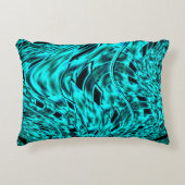 シアンのイメージで反転した正方形イメージ アクセントクッション (正面)