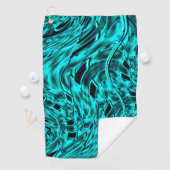 シアンのイメージで反転した正方形イメージ ゴルフタオル (インサイチュ)