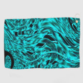 シアンのイメージで反転した正方形イメージ ゴルフタオル (横)