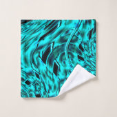 シアンのイメージで反転した正方形イメージ バスタオルセット (ウォッシュタオル)