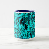 シアンのイメージで反転した正方形イメージ マグカップ (中央)