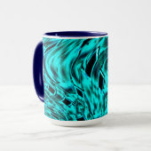 シアンのイメージで反転した正方形イメージ マグカップ (正面左)