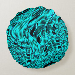 シアンのイメージで反転した正方形イメージ ラウンドクッション