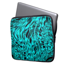 シアンのイメージで反転した正方形イメージ ラップトップスリーブ