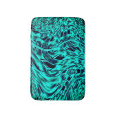 シアンのイメージバスにミラーされた曲がった正方形 バスマット (正面縦)