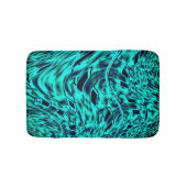 シアンのイメージバスにミラーされた曲がった正方形 バスマット (正面)