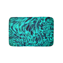 シアンのイメージバスにミラーされた曲がった正方形 バスマット