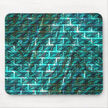 シアンのステンドグラートまたは抽象芸術レンガの壁