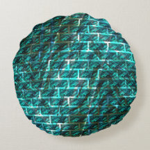 シアンのステンドグラートまたは抽象芸術レンガの壁