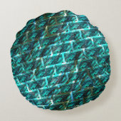 シアンの染色、グレーズ、グレーチングまたは違うレンガ ラウンドクッション (裏面)