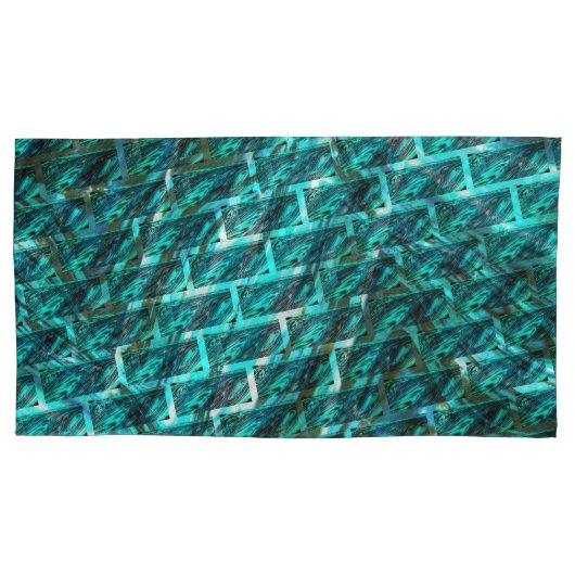 シアンの染色、グレーズ、グレーチングまたは違うレンガ 枕カバー (正面左)