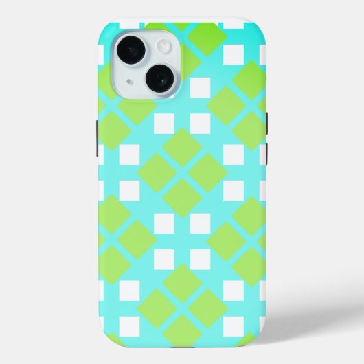 シアンの正方形とダイヤモンド Case-Mate iPhoneケース (裏面)