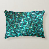 シアンの汚れ、グレーズド違うグリッドまたはブリック効果 アクセントクッション (正面)