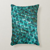 シアンの汚れ、グレーズド違うグリッドまたはブリック効果 アクセントクッション (正面(垂直))