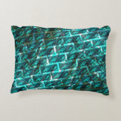 シアンの汚れ、グレーズド違うグリッドまたはブリック効果 アクセントクッション (裏面)