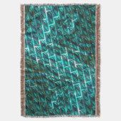 シアンの汚れ、グレーズ、グレーティン違うグ、レンガ？ スローブランケット (正面縦)