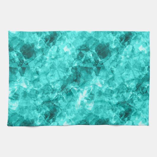 シアンの縮れたテクスチャ キッチンタオル (横)