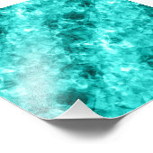 シアンの縮れたテクスチャ フォトプリント            (角)