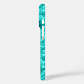 シアンの縮れたテクスチャ Case-Mate iPhoneケース (裏面 / 左)