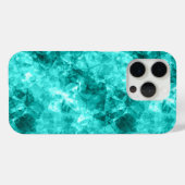 シアンの縮れたテクスチャ Case-Mate iPhoneケース (裏面 (横))