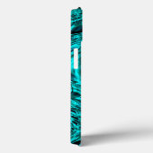 シアンまたは青の色で反転した曲がった正方形 Case-Mate iPhoneケース (裏面 / 右)