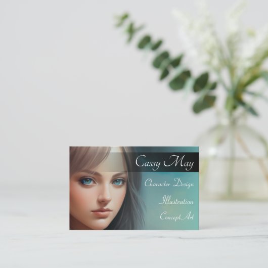 シアンウォーエレガントトカラーキャラクターアーティスト 名刺 (スタンド正面)