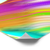 シアンカラフルとブラックのOracle Owlパターン ポスター (角)