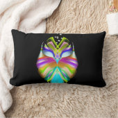 シアンカラフルブラックのOracle Owl 2が1つ見る ランバークッション (ブランケット)